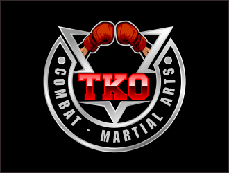 TKO Combat - martial arts  logo design by bosbejo