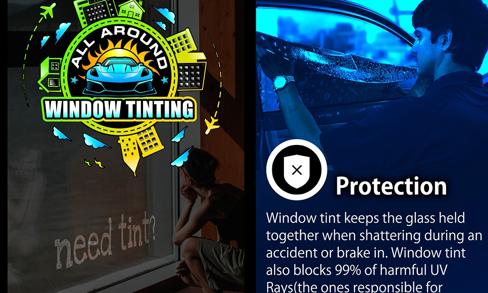 All Around Window Tinting  logo design by XyloParadise