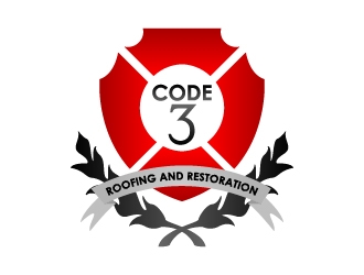 Code 3 Roofing & Restoration, LLC logo design by BeezlyDesigns