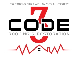 Code 3 Roofing & Restoration, LLC logo design by dibyo