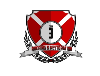 Code 3 Roofing & Restoration, LLC logo design by ItalianDesign