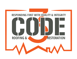 Code 3 Roofing & Restoration, LLC logo design by CreativeMania