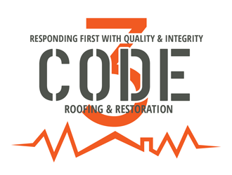 Code 3 Roofing & Restoration, LLC logo design by CreativeMania