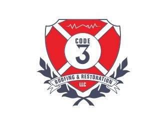 Code 3 Roofing & Restoration, LLC logo design by 48art