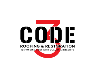Code 3 Roofing & Restoration, LLC logo design by akilis13
