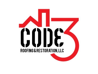 Code 3 Roofing & Restoration, LLC logo design by KreativeLogos