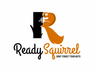 Ready Squirrel  (Tagline: Dont forget your nuts) logo design by mutafailan