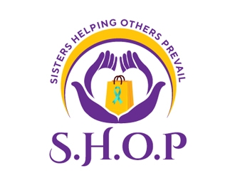 S.H.O.P acronym for Sisters Helping Others Prevail logo design by Roma