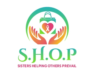 S.H.O.P acronym for Sisters Helping Others Prevail logo design by Roma