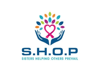 S.H.O.P acronym for Sisters Helping Others Prevail logo design by invento
