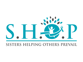 S.H.O.P acronym for Sisters Helping Others Prevail logo design by done