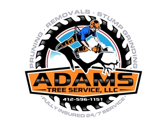 Adams Tree Service, LLC  logo design by DreamLogoDesign