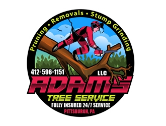 Adams Tree Service, LLC  logo design by DreamLogoDesign