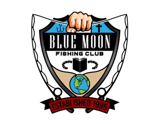 Blue Moon Fishing Club logo design by DreamLogoDesign