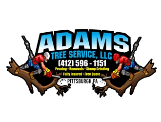 Adams Tree Service, LLC  logo design by DreamLogoDesign