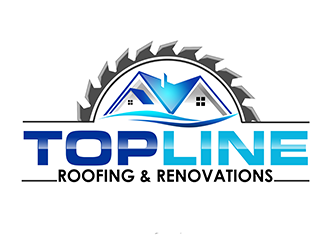 Top Line Roofing & Renovations logo design by 3Dlogos