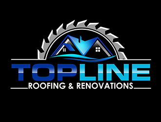 Top Line Roofing & Renovations logo design by 3Dlogos