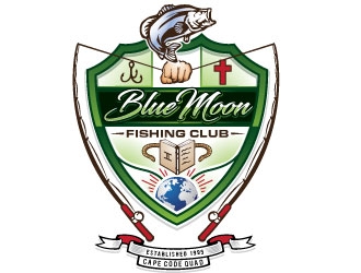 Blue Moon Fishing Club logo design by REDCROW