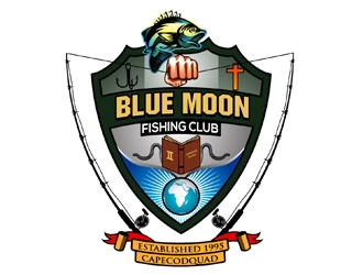 Blue Moon Fishing Club logo design by DreamLogoDesign