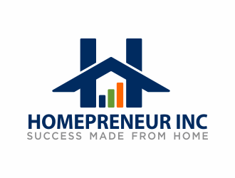 Homepreneur Inc. (the name of the company). The tagline is Success made from home  logo design by hidro