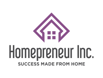 Homepreneur Inc. (the name of the company). The tagline is Success made from home  logo design by cikiyunn