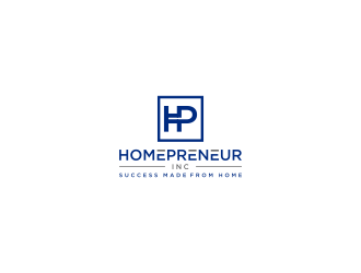 Homepreneur Inc. (the name of the company). The tagline is Success made from home  logo design by haidar