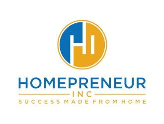 Homepreneur Inc. (the name of the company). The tagline is Success made from home  logo design by puthreeone