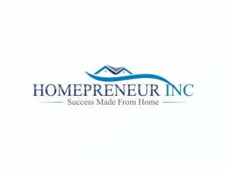 Homepreneur Inc. (the name of the company). The tagline is Success made from home  logo design by Ulid