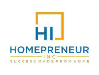 Homepreneur Inc. (the name of the company). The tagline is Success made from home  logo design by puthreeone