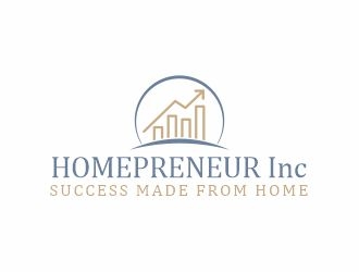 Homepreneur Inc. (the name of the company). The tagline is Success made from home  logo design by ManusiaBaja