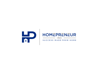 Homepreneur Inc. (the name of the company). The tagline is Success made from home  logo design by haidar