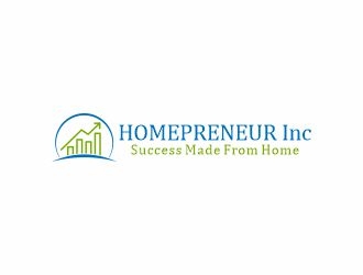 Homepreneur Inc. (the name of the company). The tagline is Success made from home  logo design by ManusiaBaja