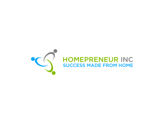 Homepreneur Inc. (the name of the company). The tagline is Success made from home  logo design by Editor
