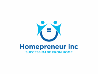 Homepreneur Inc. (the name of the company). The tagline is Success made from home  logo design by luckyprasetyo
