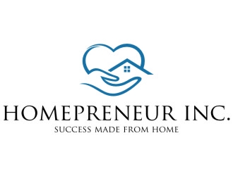 Homepreneur Inc. (the name of the company). The tagline is Success made from home  logo design by jetzu