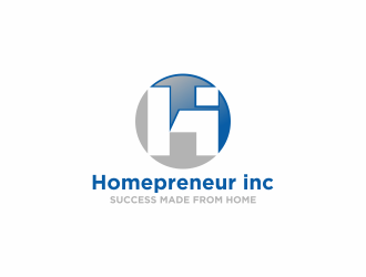 Homepreneur Inc. (the name of the company). The tagline is Success made from home  logo design by luckyprasetyo