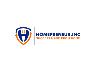 Homepreneur Inc. (the name of the company). The tagline is Success made from home  logo design by jafar