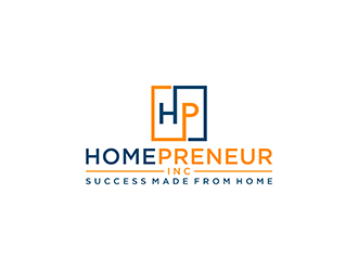 Homepreneur Inc. (the name of the company). The tagline is Success made from home  logo design by ndaru