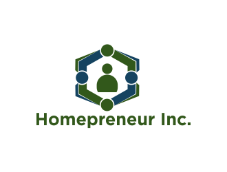 Homepreneur Inc. (the name of the company). The tagline is Success made from home  logo design by Greenlight