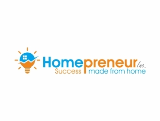 Homepreneur Inc. (the name of the company). The tagline is Success made from home  logo design by langitBiru