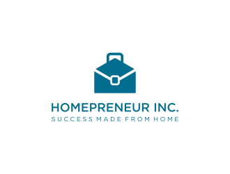 Homepreneur Inc. (the name of the company). The tagline is Success made from home  logo design by diki