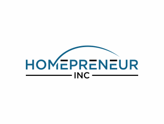 Homepreneur Inc. (the name of the company). The tagline is Success made from home  logo design by eagerly