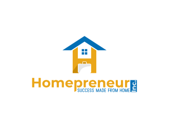 Homepreneur Inc. (the name of the company). The tagline is Success made from home  logo design by DeyXyner