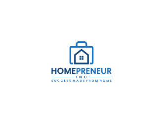 Homepreneur Inc. (the name of the company). The tagline is Success made from home  logo design by RIANW