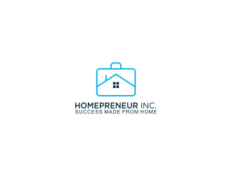 Homepreneur Inc. (the name of the company). The tagline is Success made from home  logo design by y7ce