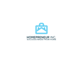 Homepreneur Inc. (the name of the company). The tagline is Success made from home  logo design by y7ce