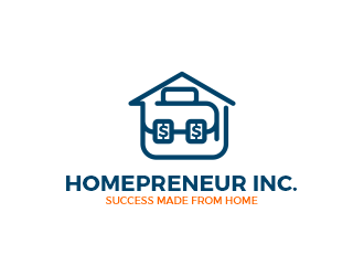Homepreneur Inc. (the name of the company). The tagline is Success made from home  logo design by SmartTaste