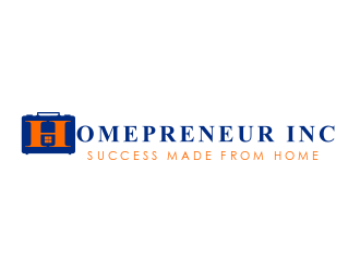 Homepreneur Inc. (the name of the company). The tagline is Success made from home  logo design by citradesign