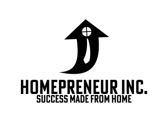 Homepreneur Inc. (the name of the company). The tagline is Success made from home  logo design by b3no