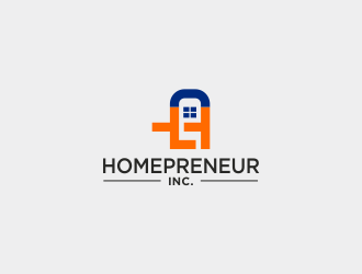 Homepreneur Inc. (the name of the company). The tagline is Success made from home  logo design by azizah